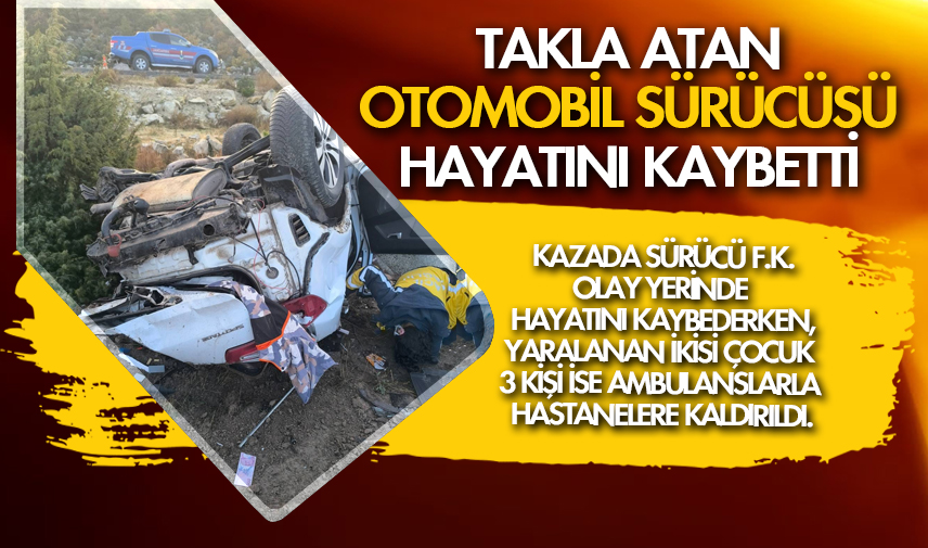 Takla atan otomobil sürücüsü hayatını kaybetti